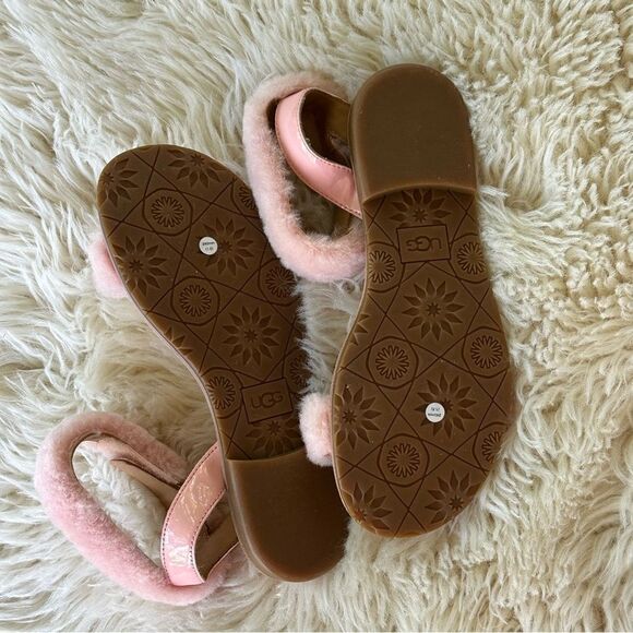 UGG Pink Fluffy Women's Sandals NWOT - Picture 7 of 11